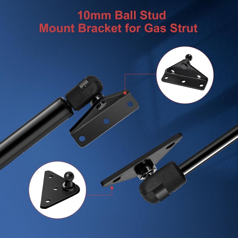 Euplokeer Qty (2) GSNI-5200-100 C16-06889 SL36-100 17in 100lb/445N Universal Gas Strut Shock Spring Lift Support with Mounting Bracket for Truck Camper Toolbox RV Door Boat Hatch Parts Accessories - Image 3